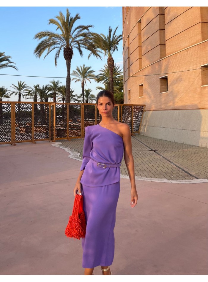 Ensemble Top asymétrique à manches longues et...