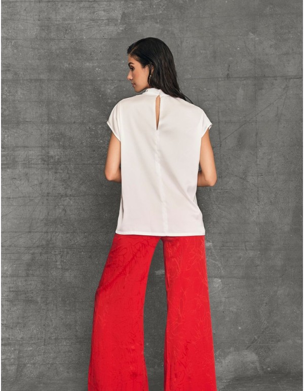 Chemisier en satin écru 2