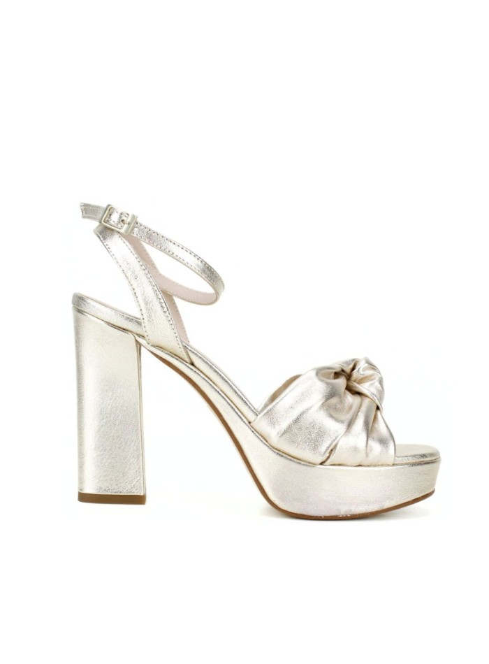 Sandalias de fiesta metalizadas con plataforma...