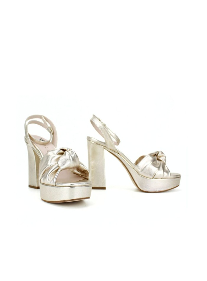 Sandalias de fiesta metalizadas con plataforma...
