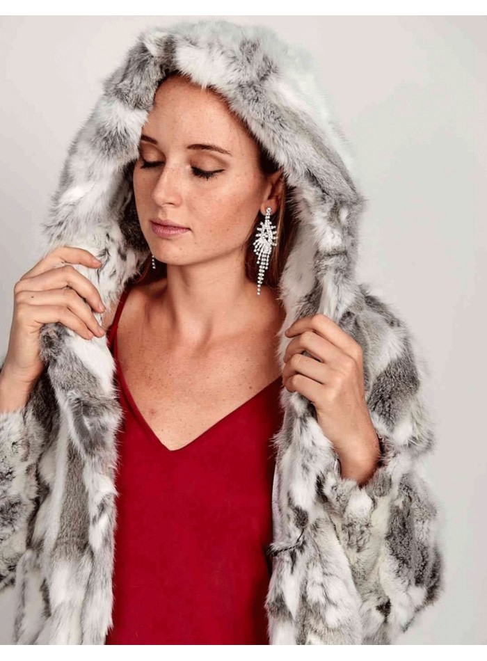 White rabbit fur jacket