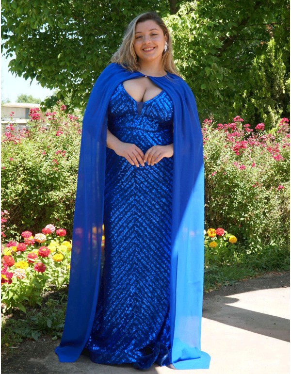 Long chiffon guest cape