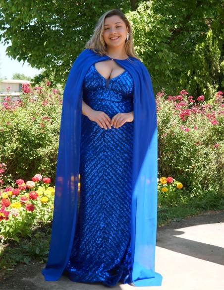 Long chiffon guest cape