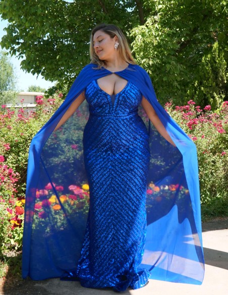 Long chiffon guest cape