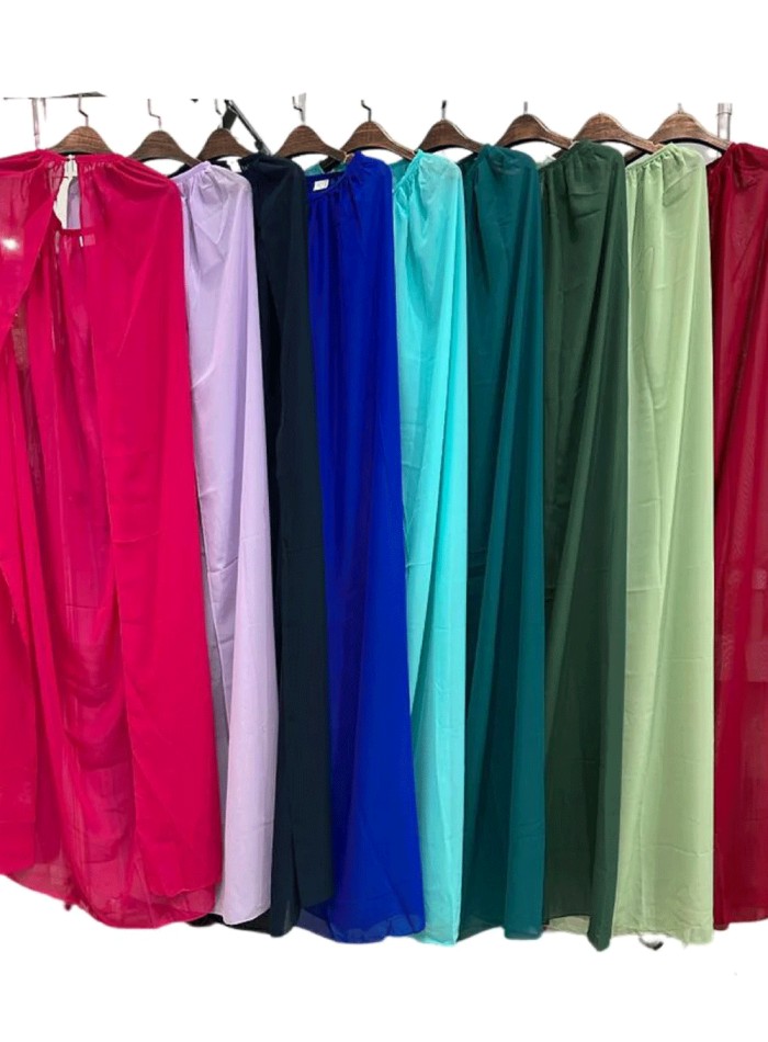 Long chiffon guest cape