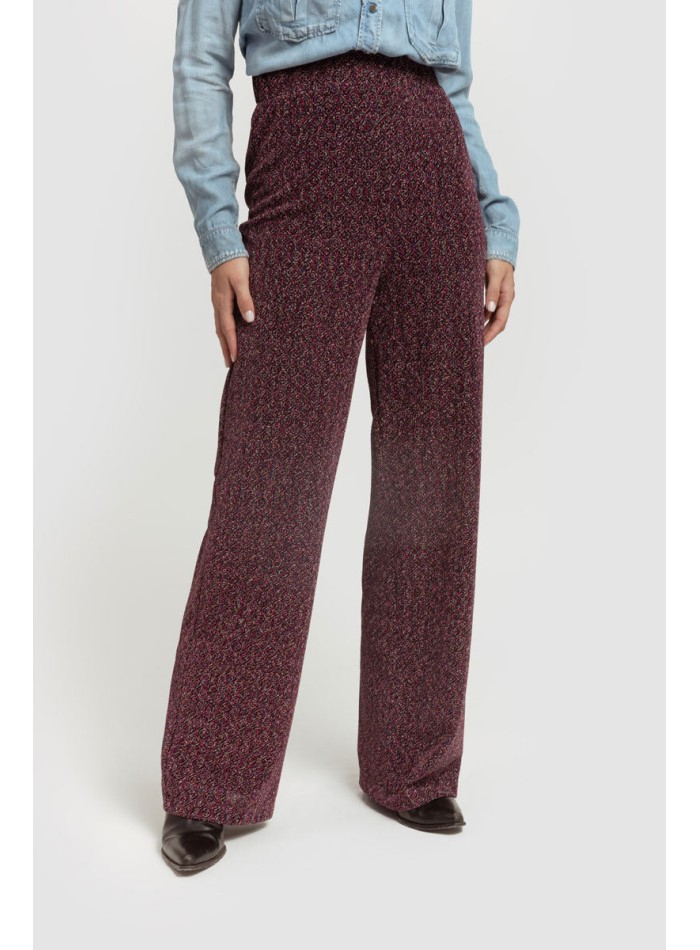 Lurex printed long party pants
