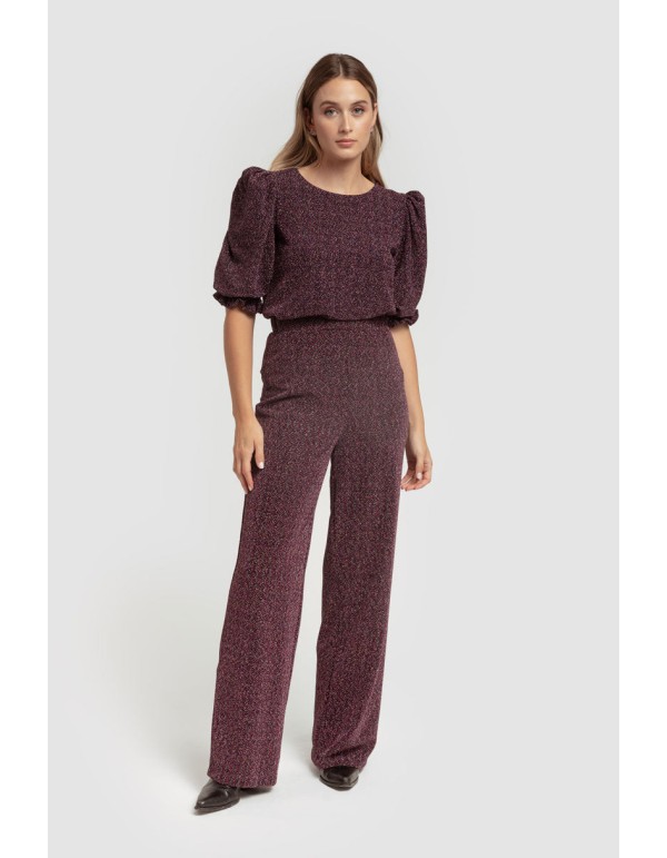 Lurex printed long party pants