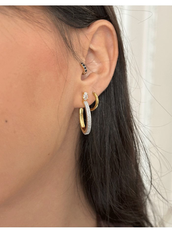 Gold plated earrings with zirconia