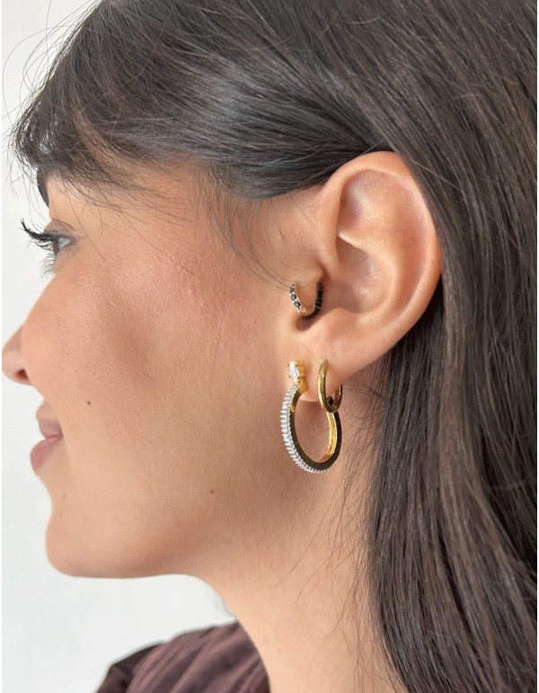 Gold plated earrings with zirconia 2