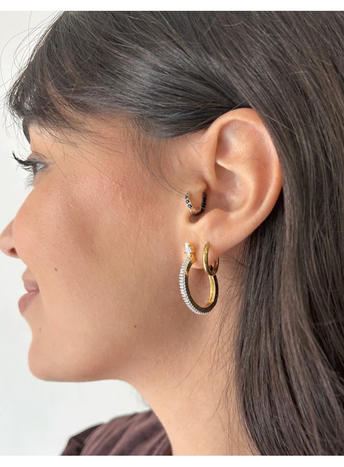 Gold plated earrings with zirconia