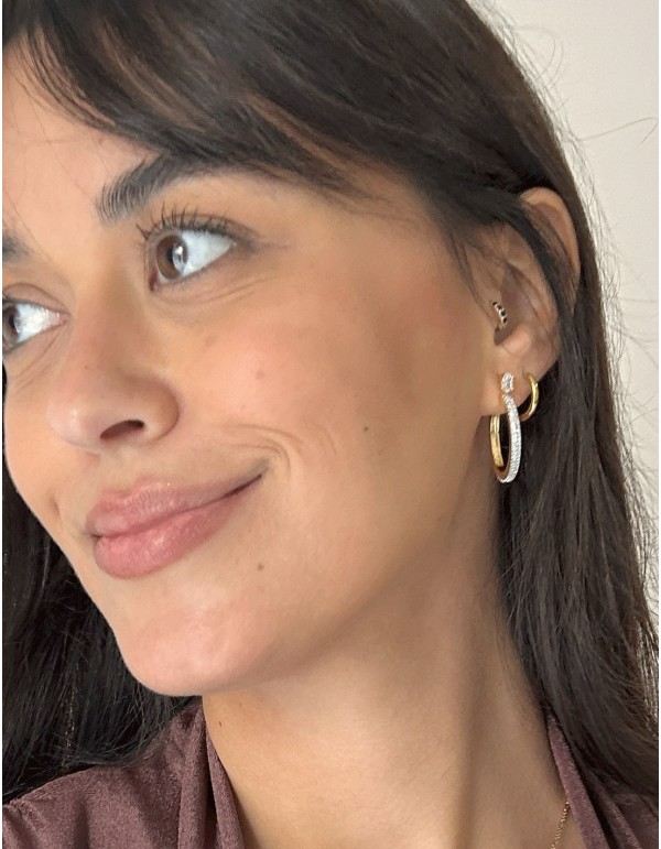 Gold plated earrings with zirconia