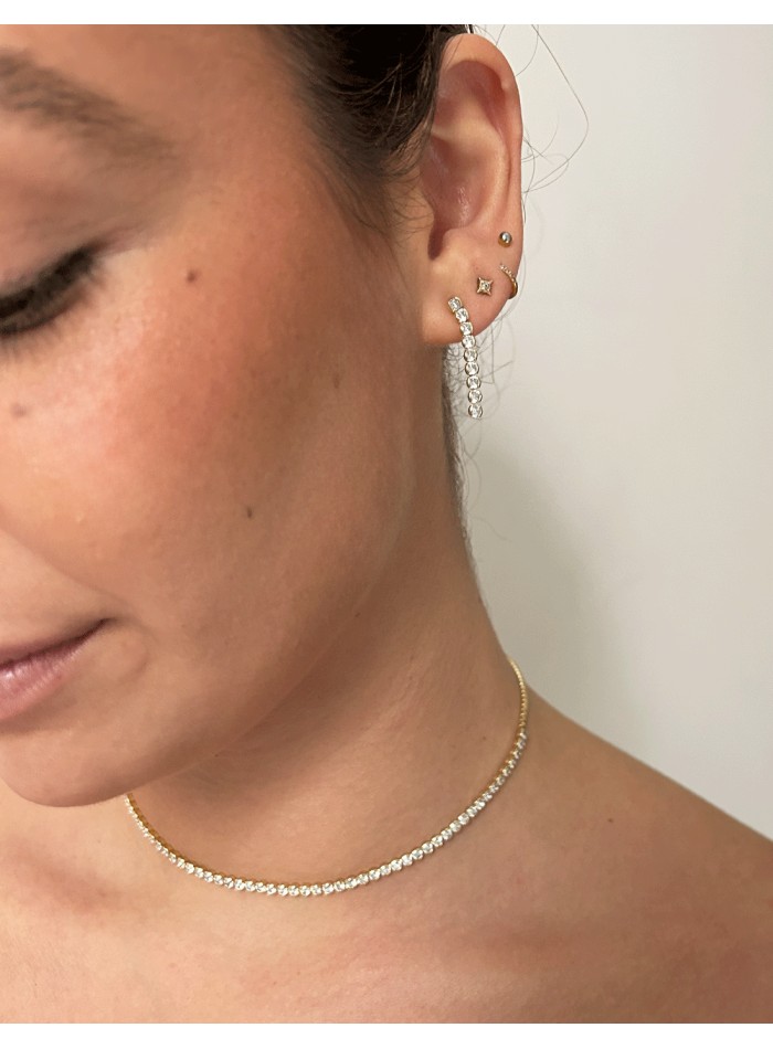 Choker de circonitas con baño de oro