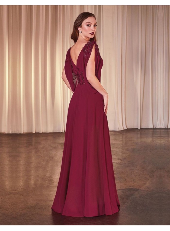 Longue robe d'invité en mousseline de soie avec...