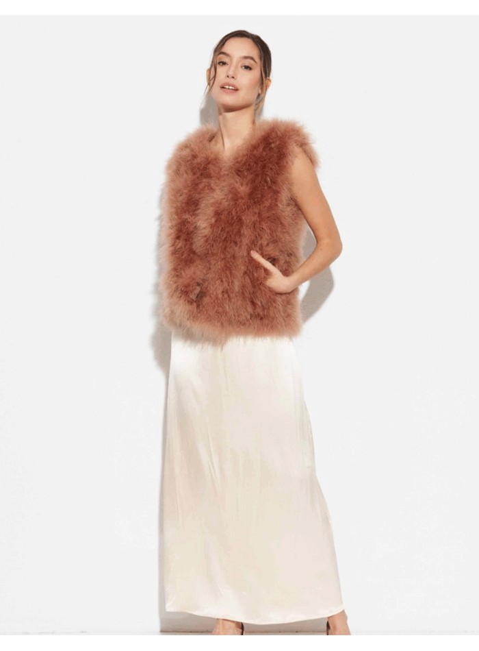 Ostrich feather vest