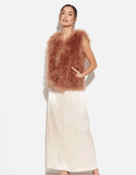 Gilet en plumes d'autruche