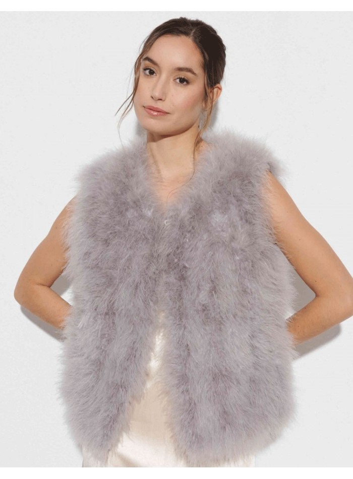 Gilet en plumes d'autruche