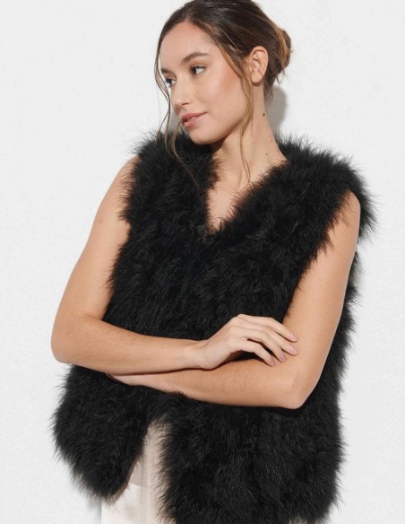 Ostrich feather vest