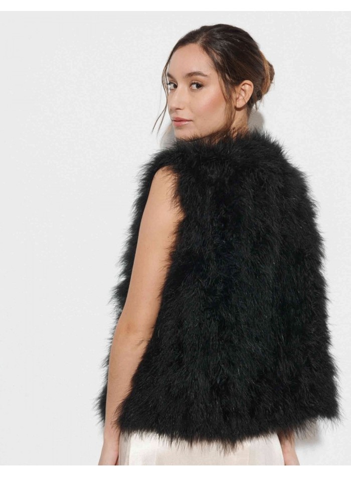 Gilet en plumes d'autruche