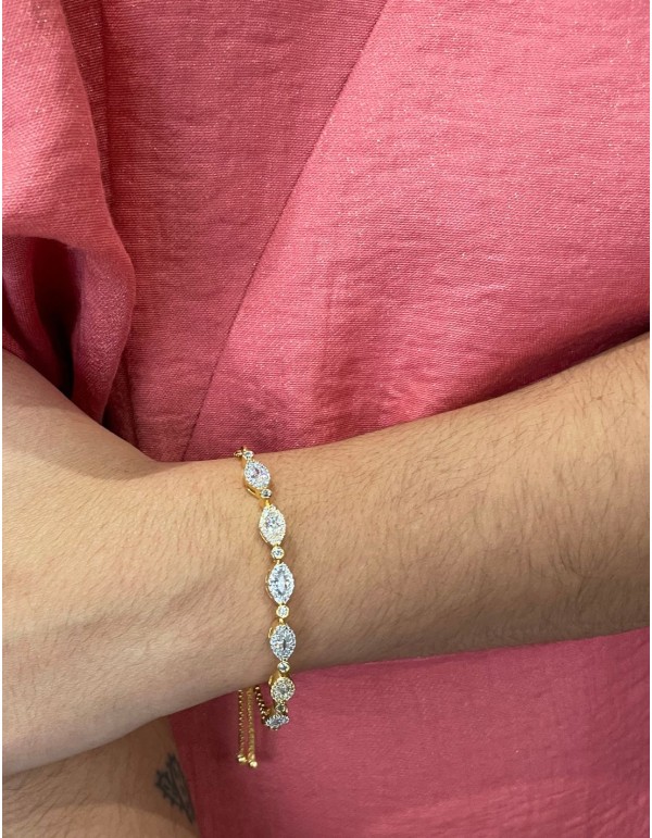 pulsera ajustable de circonitas