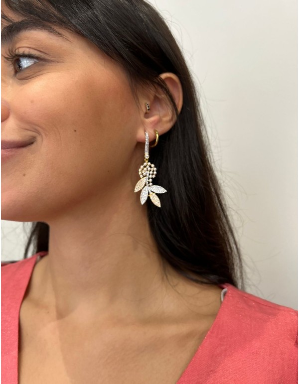 pendientes hojas dorado 2