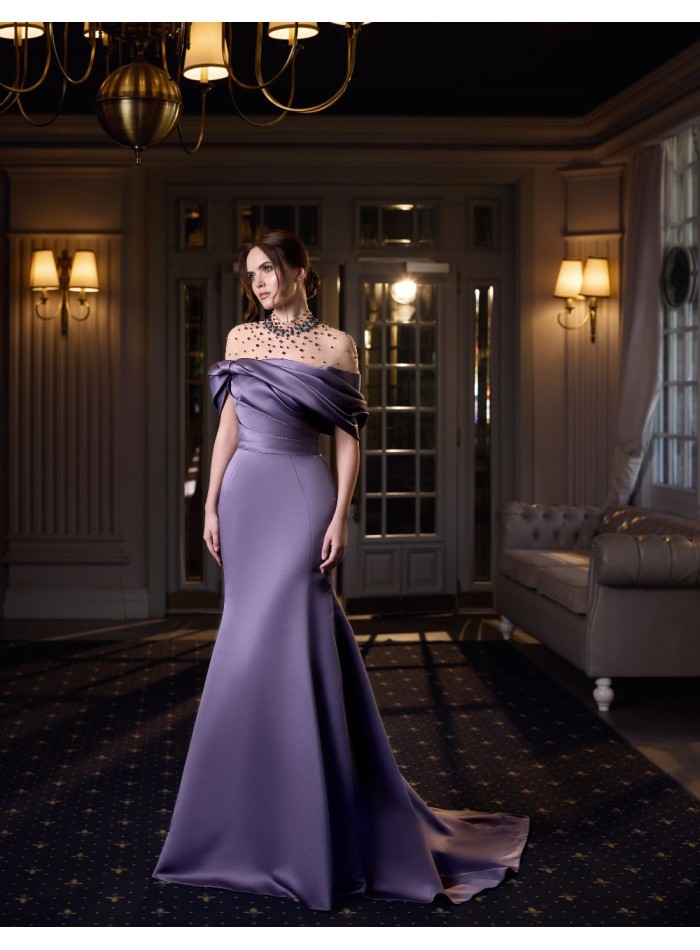 Robe de soirée longue avec corsage sans...