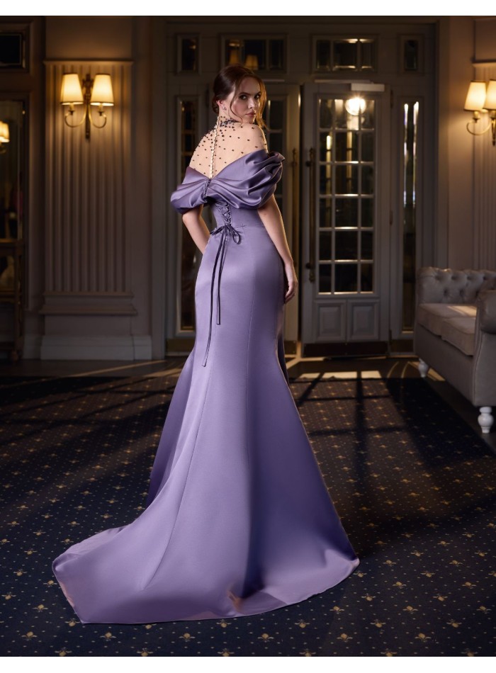 Robe de soirée longue avec corsage sans...