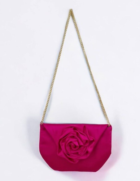 Handbag with maxiflower detail and gold chain inside