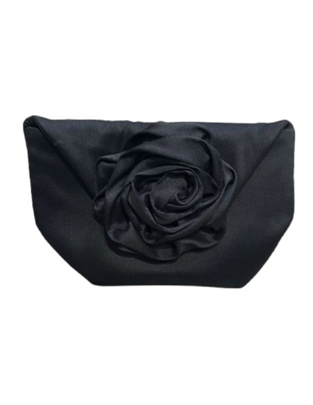 Bolso de mano con detalle maxiflor y cadena interior dorada