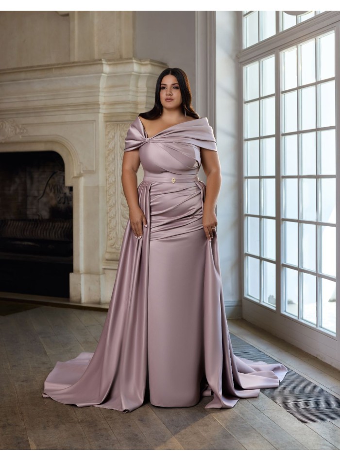 Long ball gown with bolero, draped corset and...