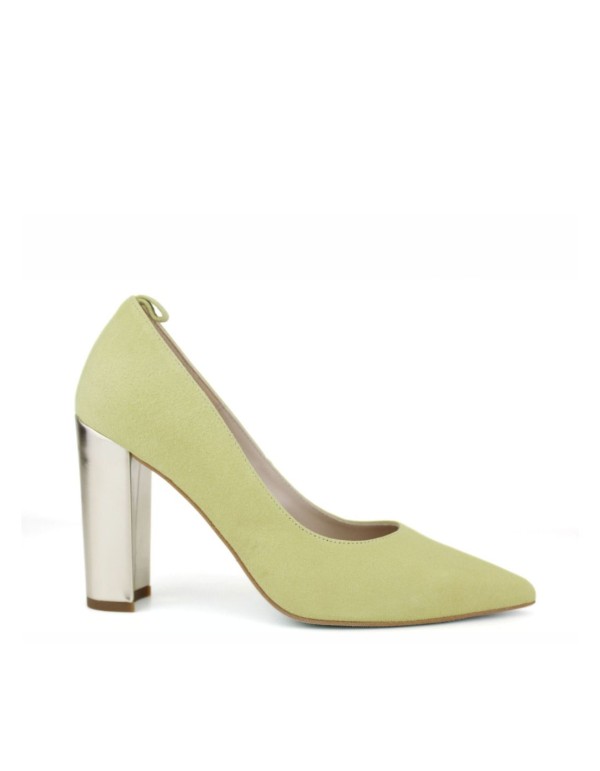 Chaussures à talons en daim souple avec talons métalliques