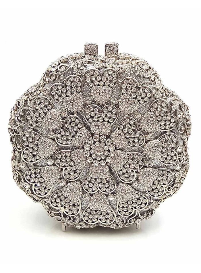 Clutch joya en forma de flor con cristales Lauren Lynn London Accessories - 3 