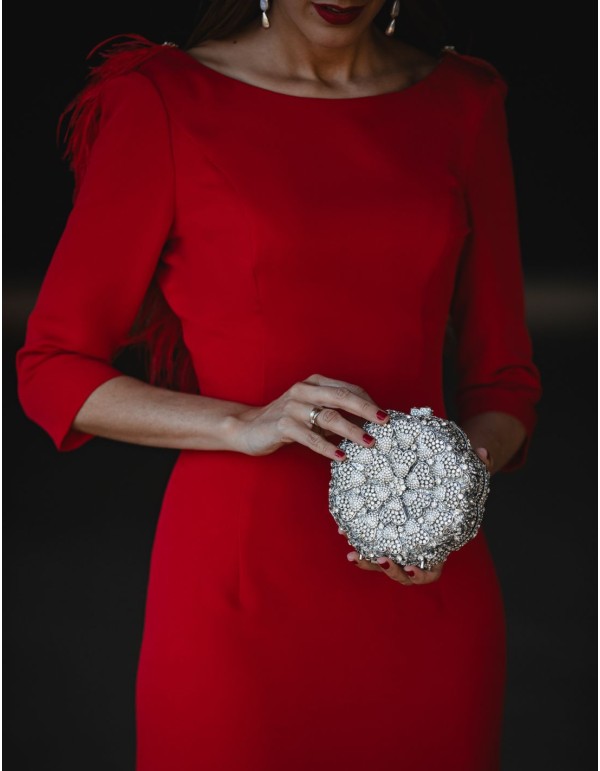 Clutch joya en forma de flor con cristales