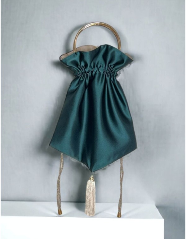 Chapeau melon de fête avec cerceau et franges en satin tissé 2