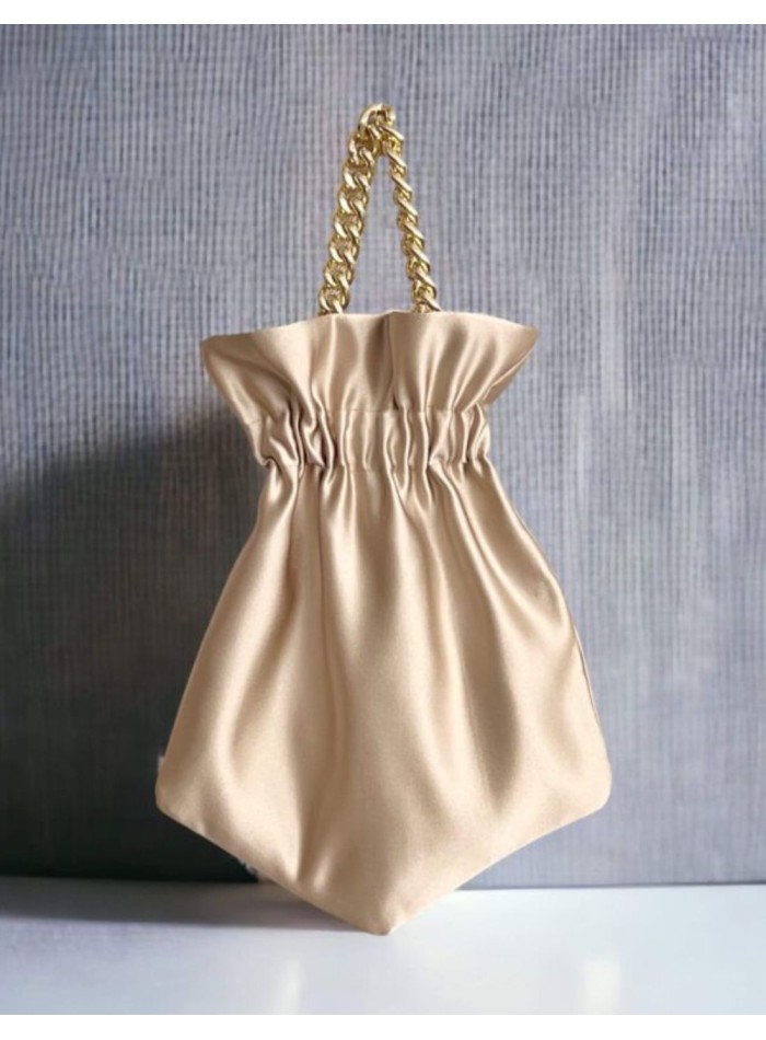 Sac de fête lisse avec chaîne courte tressée et...