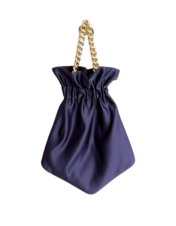 Sac de fête lisse avec chaîne courte tressée et dorée