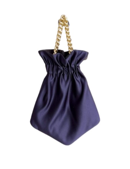 Smooth party bag with short braided golden chain