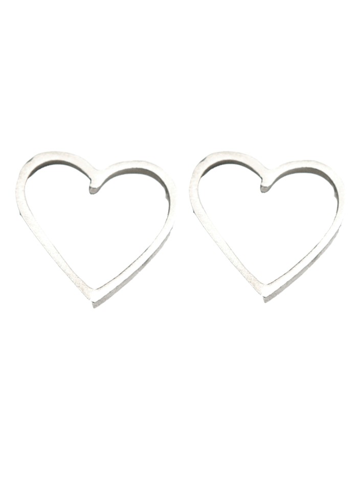 Heart-shaped earrings in silver