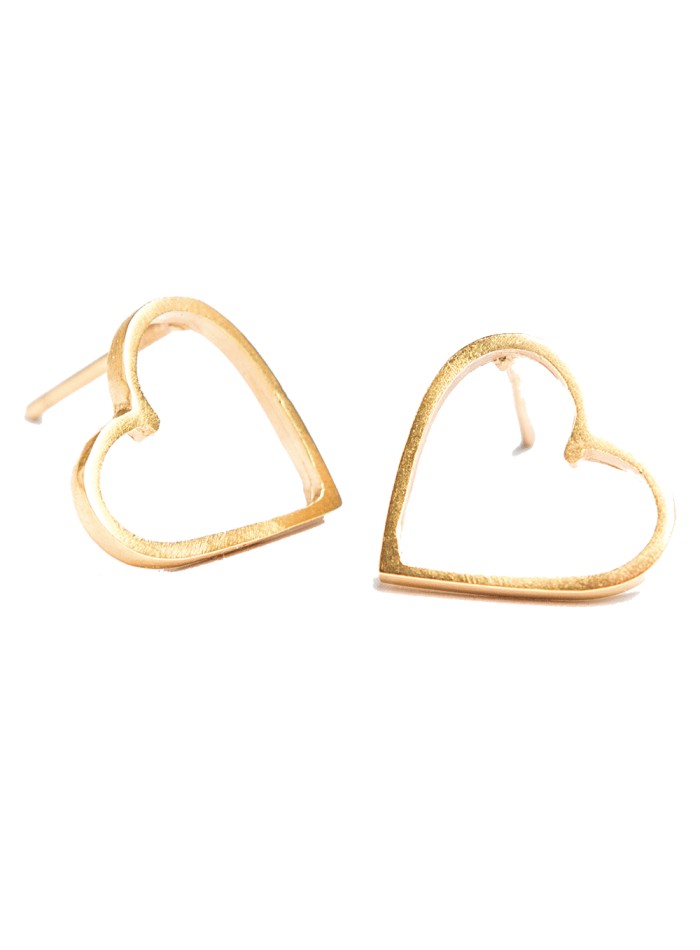 Heart-shaped earringsin gold