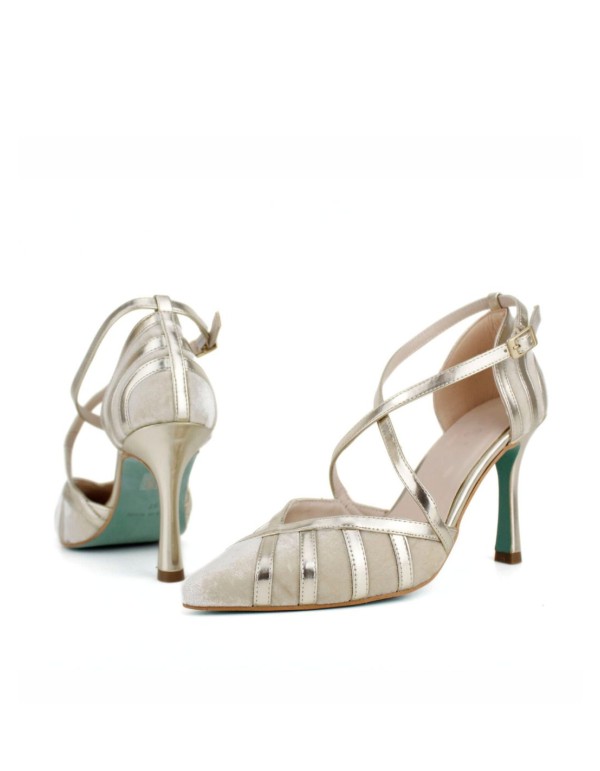 Chaussures à talons fins en velours avec lanières croisées 2