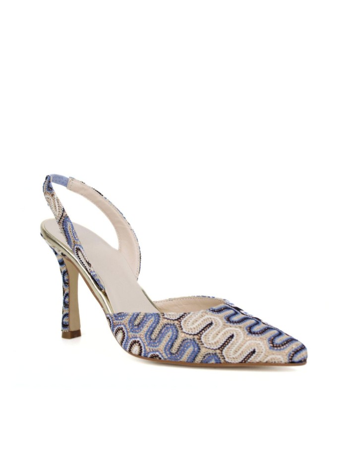 Escarpins à talons et bouts fermés en tissu...