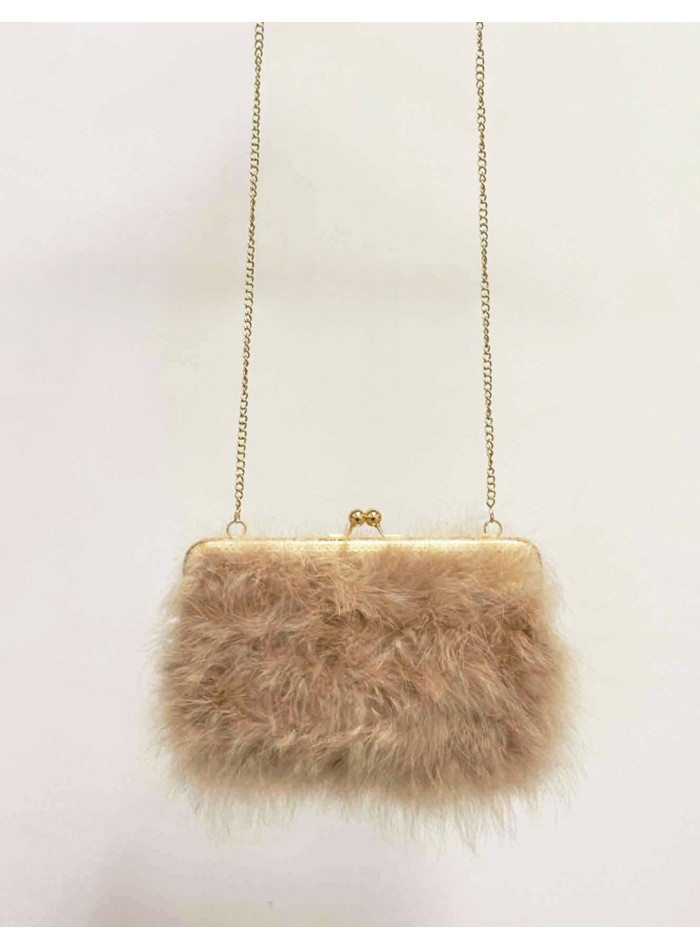 Hand bag with ostrich feathers