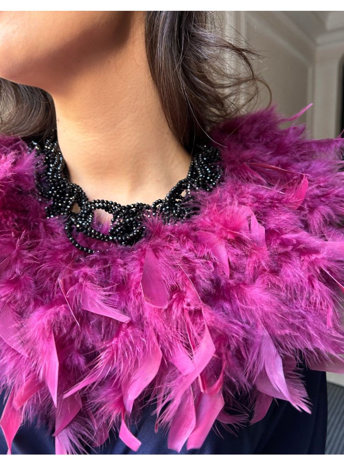 Collier en plumes naturelles
