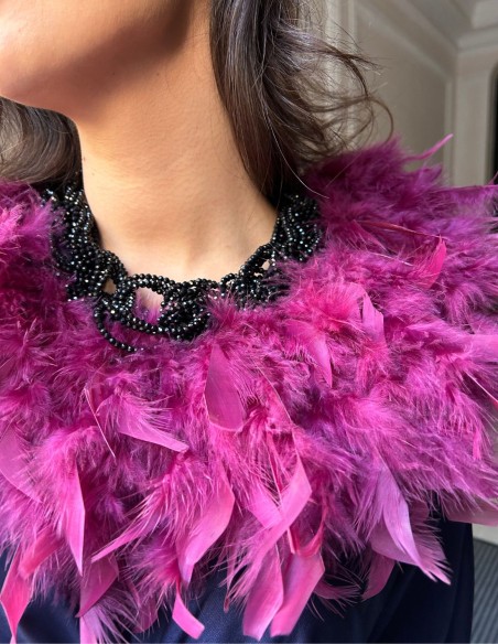 Collier en plumes naturelles