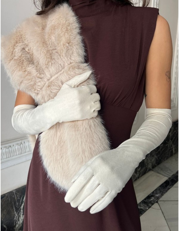Guantes de antelina largos para invitada