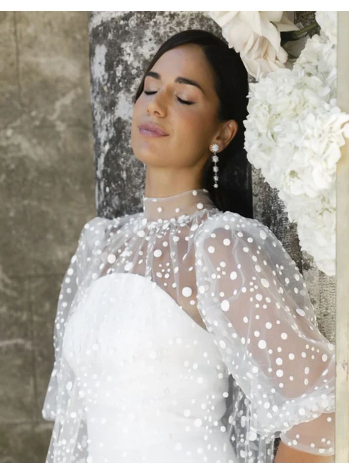 Pendientes largos de fiesta con cinco estrellas