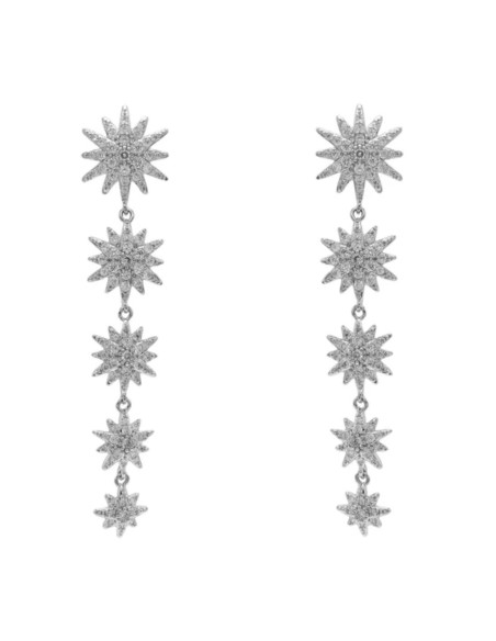 Long party earrings with five stars