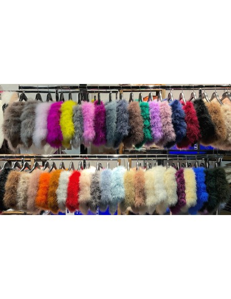 Wrap made of natural ostrich feathers - various colors
