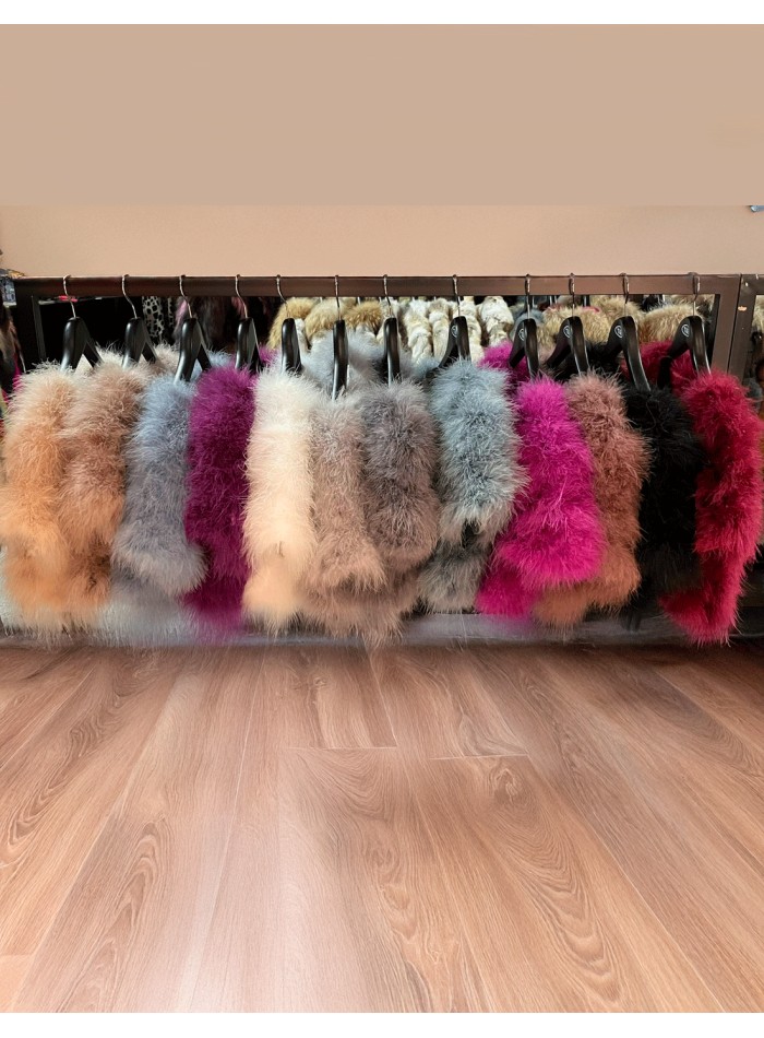 Ostrich feather short jacket