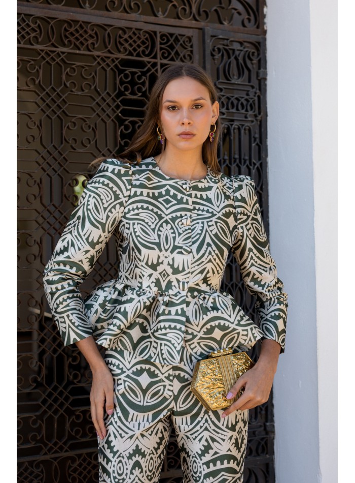 Chemisier de fête avec volant péplum et manches...