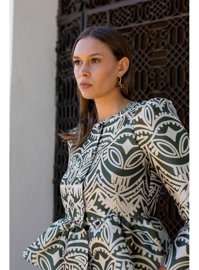 Chemisier de fête avec volant péplum et manches...